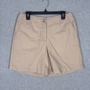 Talbots Shorts 10 Tan‎ Khaki Chino Stretch Pockets Academia Granny GORP 7 Inseam